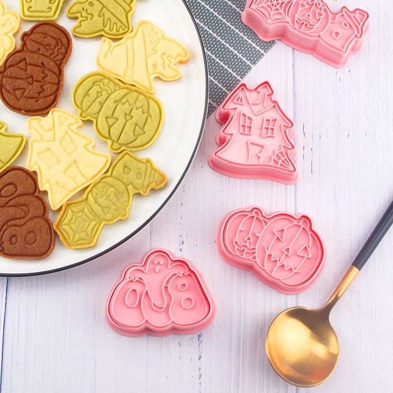 3d การ์ตูนหัวฮาโลวีนฟักทอง Haunted House Ghost บิสกิตแม่พิมพ์เบเกอรี่ในครัวเรือน Icing Cookies C2026