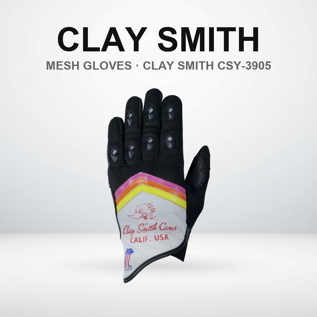 CLAY SMITH 2 o'clock Mesh Gloves CSY-3905 (M/LL, Black/Ivory)