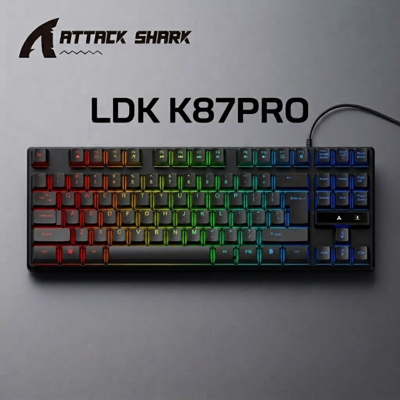 APAYADO LDK K87PRO 87-Key RGB Wired Gaming Keyboard Compact Membrane Keyboard Suspended Keycaps สําห