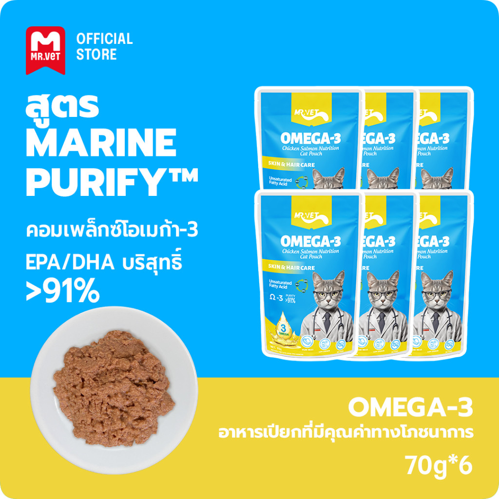 [คอมโบ 6/12/24 ซอง] MR.VET อาหารแมวเปียก อาหารเปียกแมว ไม่ใส่สารปรุงแต่งรส ควบคุมการย่อยอาหารและปรับ