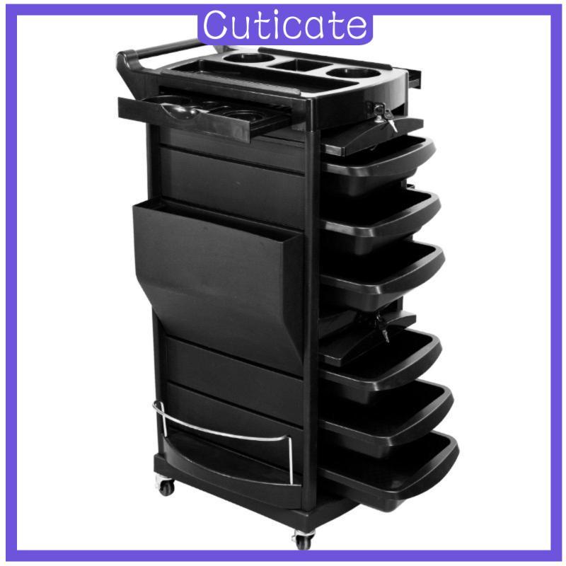 [น่ารัก] Multi-Layer Locking Salon Storage Trolley Easy to Move Salon Trolley Space Saving Hair Styl