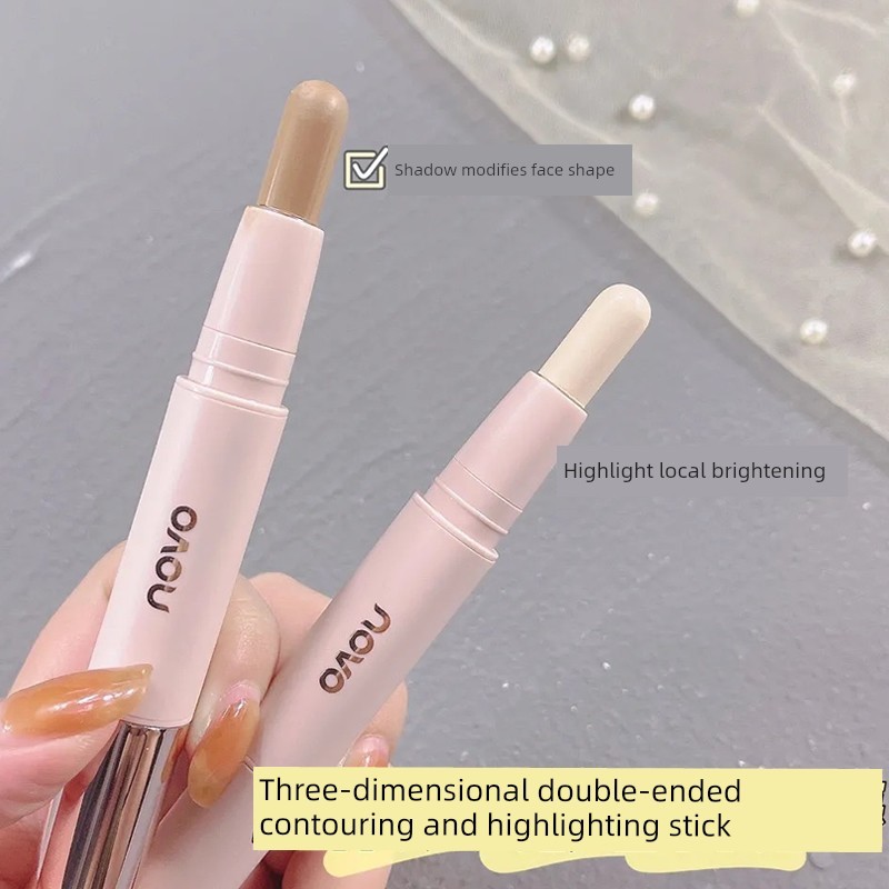 contour คอนทัวร์ NOVO Double-Headed สามมิติ Highlighter คอนซีลเลอร์ Stick คอนซีลเลอร์ Stick จมูก Sha