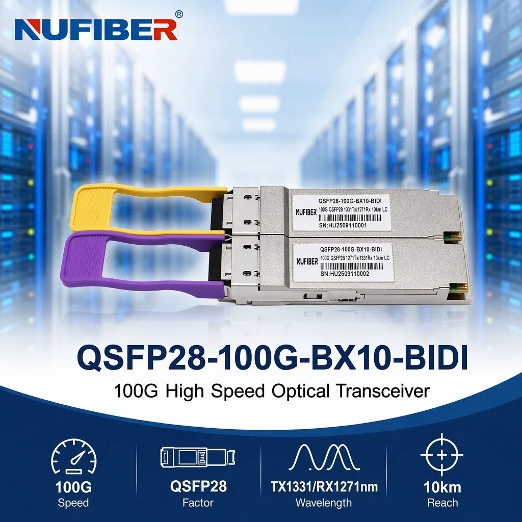 3ZL6 QSFP28 100G Bidi 1270/1330 10km Simplex LC SMF SFP Transceiver โมดูลสําหรับเครือข่าย FTTH Telec