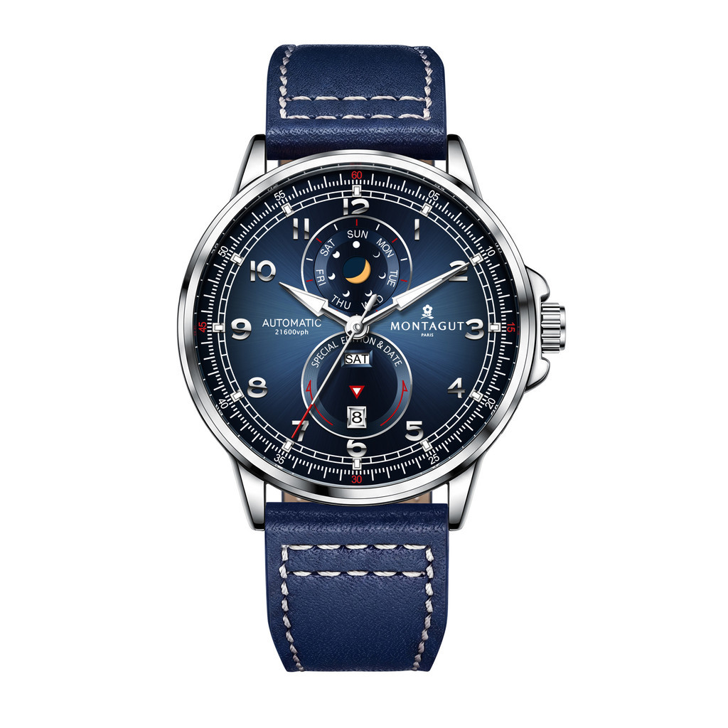 MONTAGUT MONTAGUT นาฬิกาผู้ชายสไตล์ใหม่ธุรกิจ High-End Casual นาฬิกาผู้ชายขายร้อนจัดส่งในนามของ