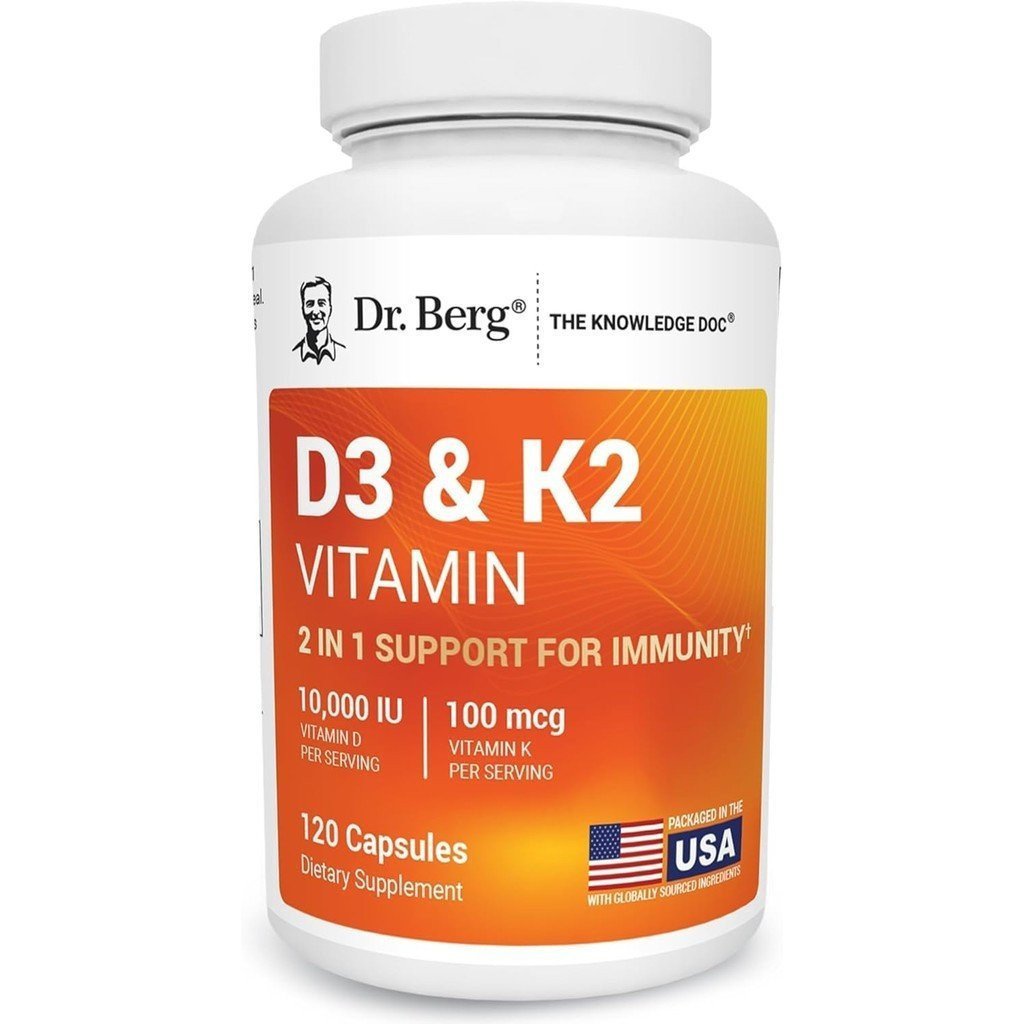 หมอ. Berg Vitamin D3 K2 ประกอบด้วย MCT วิตามิน D3 10,000 mcg MK7 วิตามิน K2, โคลีนบริสุทธิ์, สังกะสี