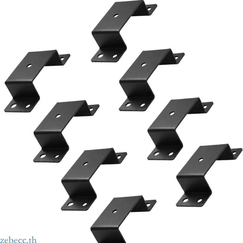 Zebecc Trailer Storage Rail Mounting Bracket ชุด 8 เหล็กคาร์บอนด้านข้าง Rail Support Bracketsfor 2 x