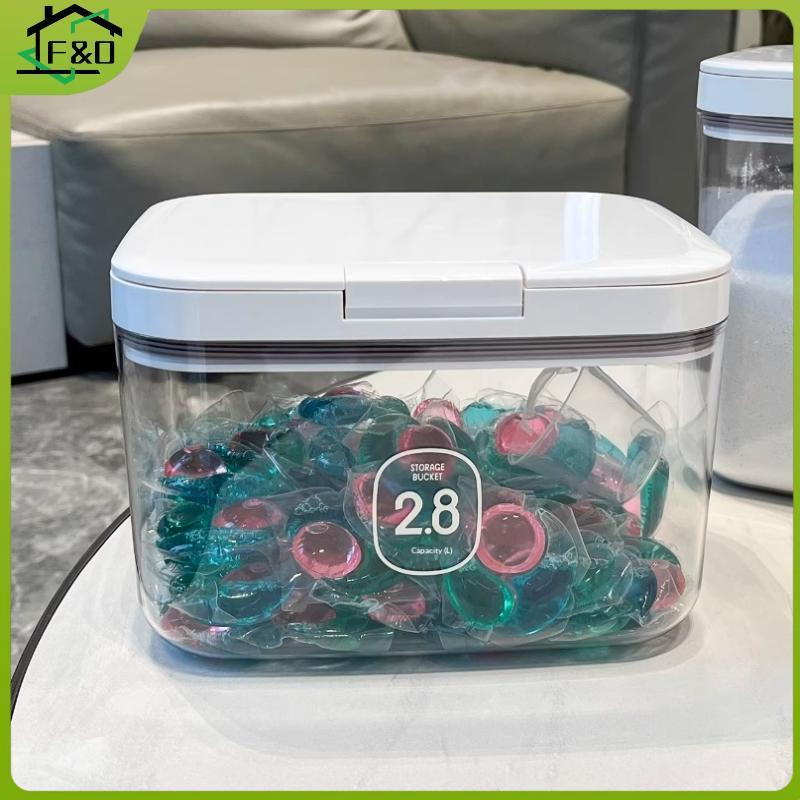 F&O Laundry Pod Container, Laundry Pod Holder, Sealed And Automatic -Up, Large Capacity with Laundry