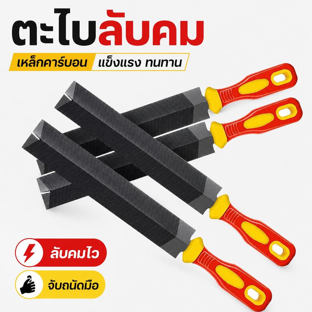 [พร้อมส่ง] ตะไบลับคม ตะไบลับใบมีดตัดหญ้า มีดพร้า มีดทำสวน เหล็กคาร์บอนชุบแข็ง ลับคมไว ด้ามจับยางกันลื่น เครื่องมือเกษตร