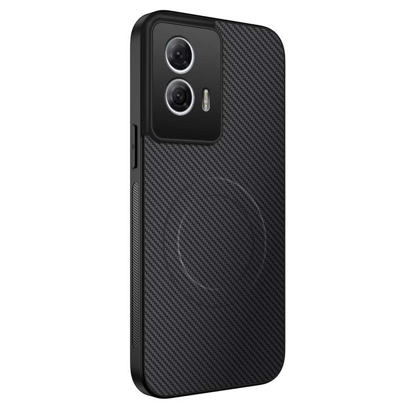 สําหรับ Motorola Moto G85 5G เคสโทรศัพท์ลายคาร์บอนไฟเบอร์คลาสสิกฝาครอบป้องกันการชาร์จแม่เหล็กคุณภาพสูง