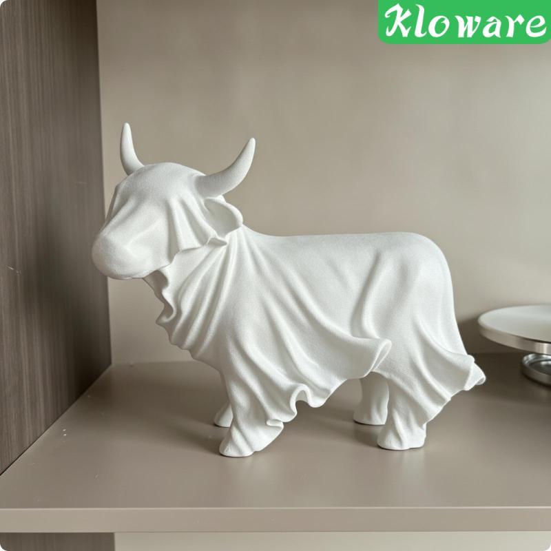 [Kloware] รูปปั้น Bovine ฮอร์น Spooky รูปปั้น Bovine พร้อมเรซินการอัดขึ้นรูปโค้ง