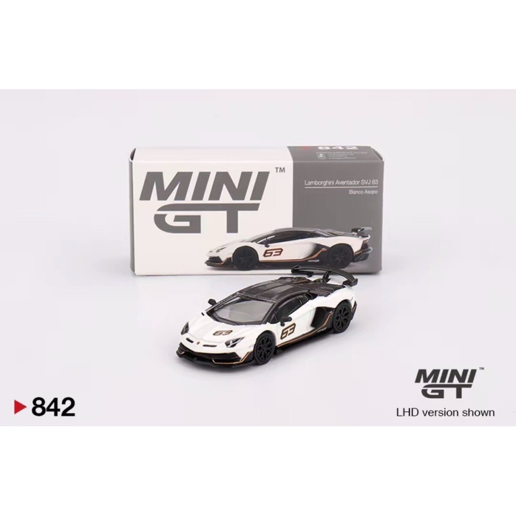 [Out] minigt 1/64 Lamborghini Evantado SVJ Daniel 63 โมเดลรถอัลลอย 1/64 สีขาว No. 63 ติดตามภาพวาด mi