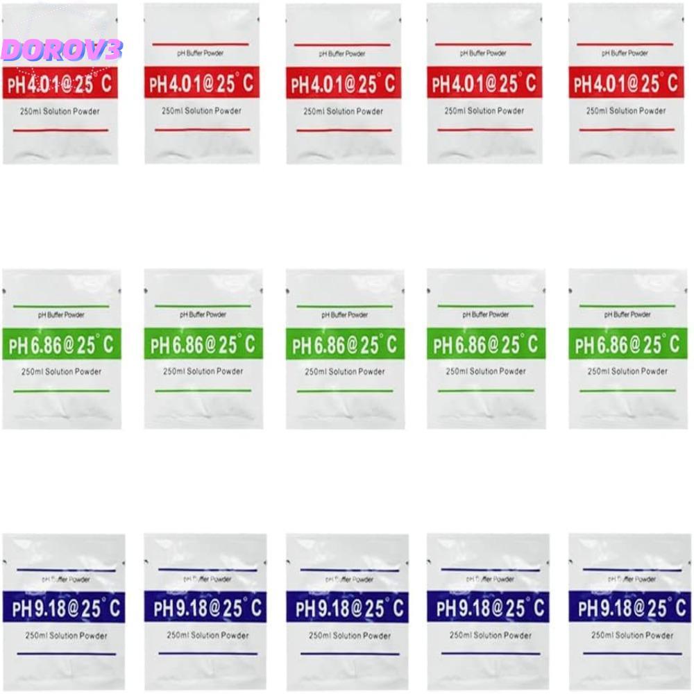 DOROV3 15pcs PH Buffer Solution Powder, PH 9.18 PH 4.01 PH Meter Calibration Solution Powder, Point 