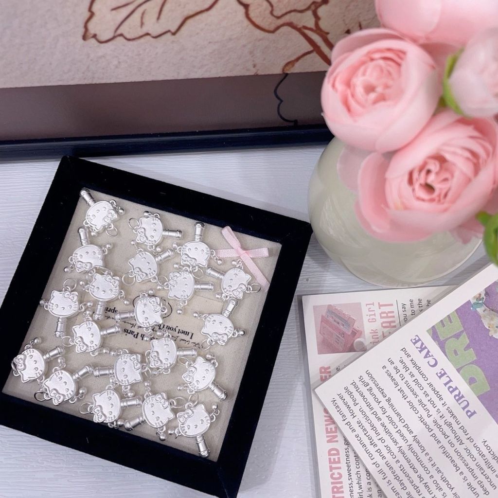 999 Pure Silver kt Cat พร้อม DIY จี้สร้อยข้อมือลูกปัดเครื่องประดับเงินเครื่องประดับ20260831