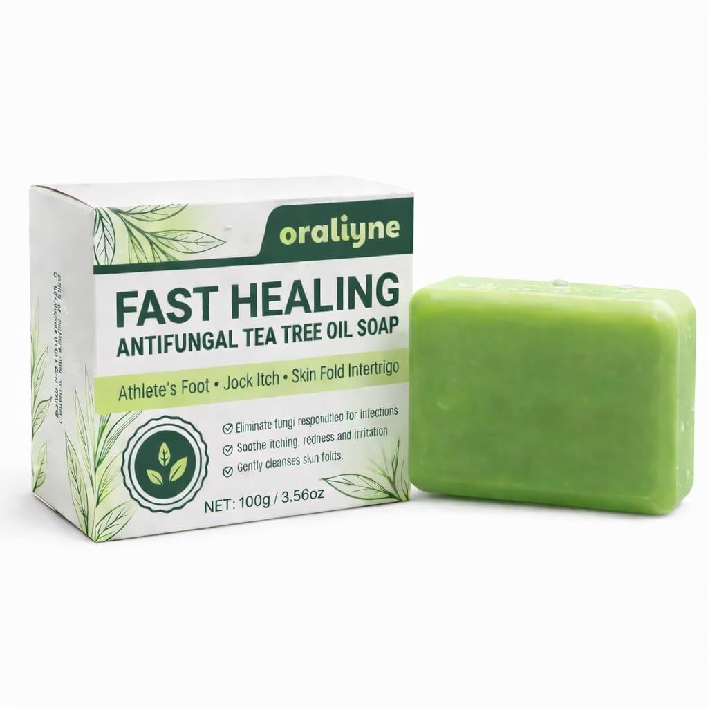 Oraliyne Antifungal Soap, with Tea Tree Oil & Coconut Oil ，for Athlete's Foot, Jock Itch, Skin Fold 
