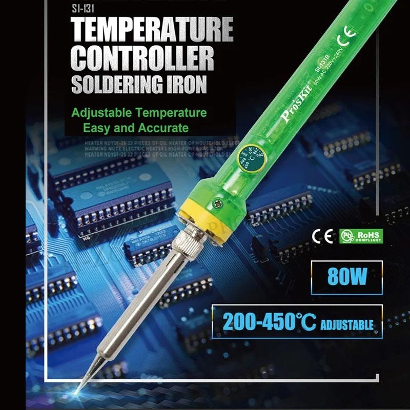 Proskit SI-131G 60W หัวแร้งไฟฟ้าอุณหภูมิปรับเชื่อม Solder Iron Rework Station พร้อมบัดกรีเหล็กเคล็ดล
