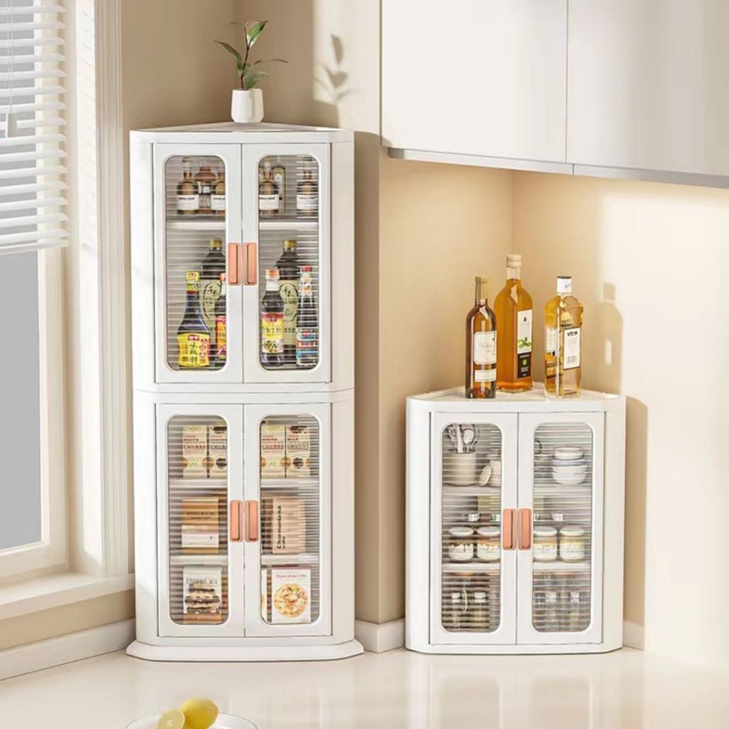Corner Cabinet F88 / Plastic Storage Cabinet / Kitchen Organizer Shelf Rack