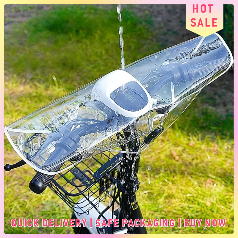 ผ้าคลุมกันฝน PVC E-Bike แบบยืดหยุ่น - ตัวป้องกันแฮนด์และแดชบอร์ดกันน้ําสําหรับสกู๊ตเตอร์ไฟฟ้าขนาดเล็