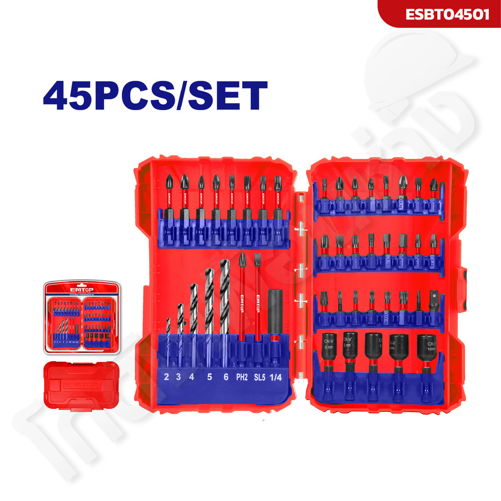 EMTOP ชุดดอกไขควงกระแทก รุ่น ESBT04501 / ESBT05001