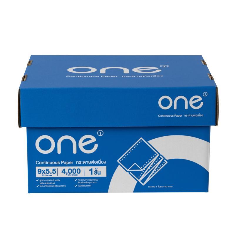 ONE กระดาษต่อเนื่อง ไม่มีเส้น ขนาด 9x5.5 นิ้ว 1 ชั้น