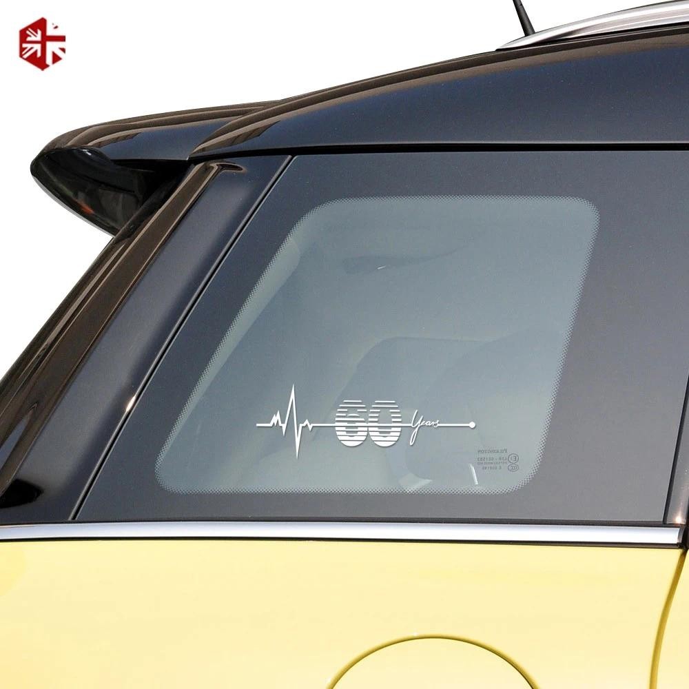 2 ชิ้นครบรอบ 60 ปีรถหน้าต่างรูปลอกด้านหลังสติกเกอร์หางสําหรับ MINI Cooper F56 F60 F55 F54 R56 R55 R6