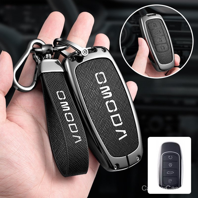 สังกะสีอัลลอยด์กุญแจรถสําหรับ Omoda 5, OMODA C9, OMODA E5 Remote Key Case Protector พวงกุญแจอุปกรณ์เ