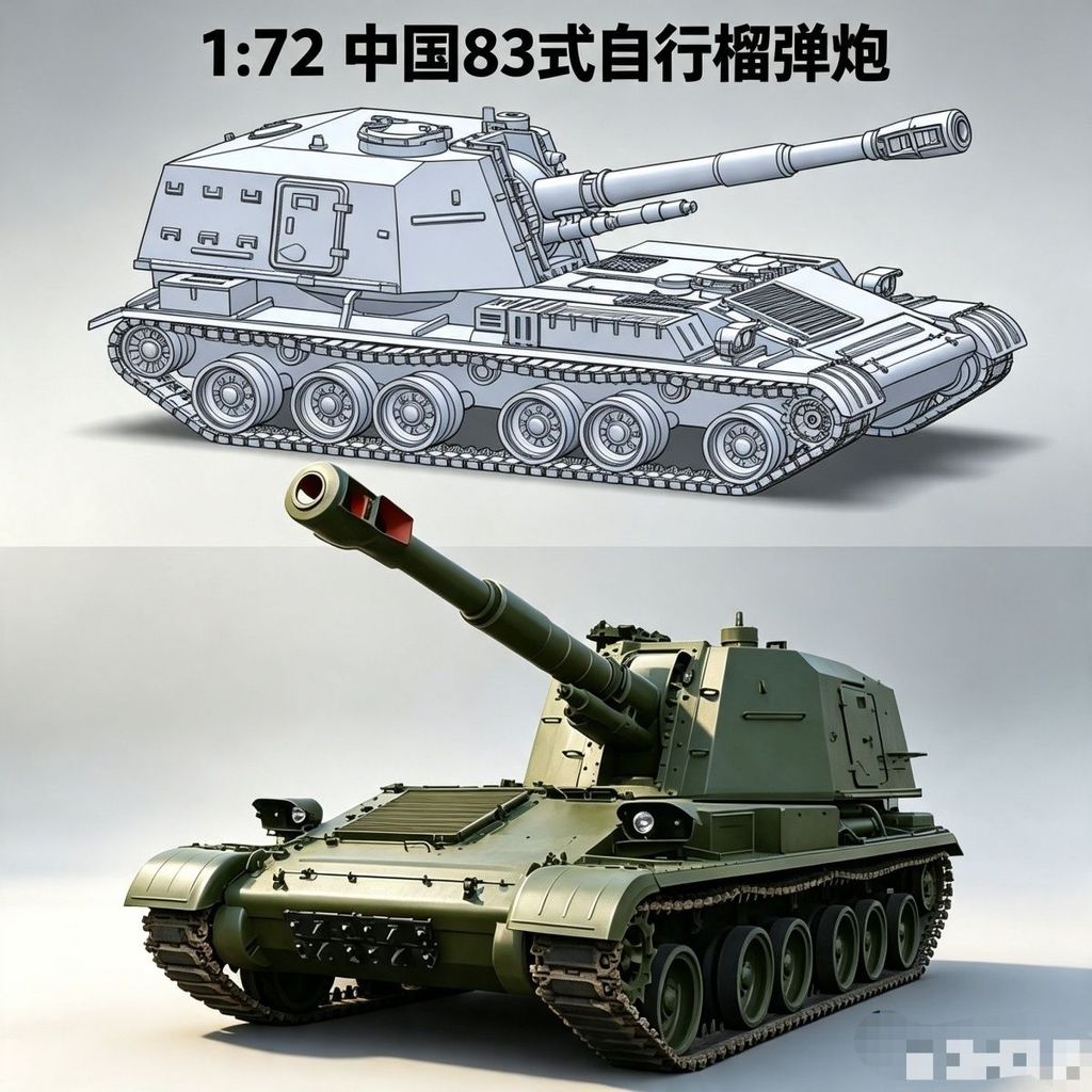 [ALLspark] การพิมพ์ 3D 1: 72 สไตล์จีน 83 Self-Made Grenade Cannon Army Fan Collection เครื่องประดับแ
