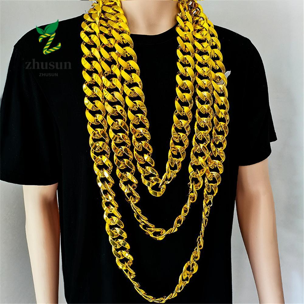 ZHUSUN สร้อยคอโซ่ Cool Hip Hop Gothic Rock Party เครื่องประดับ Hip Hop