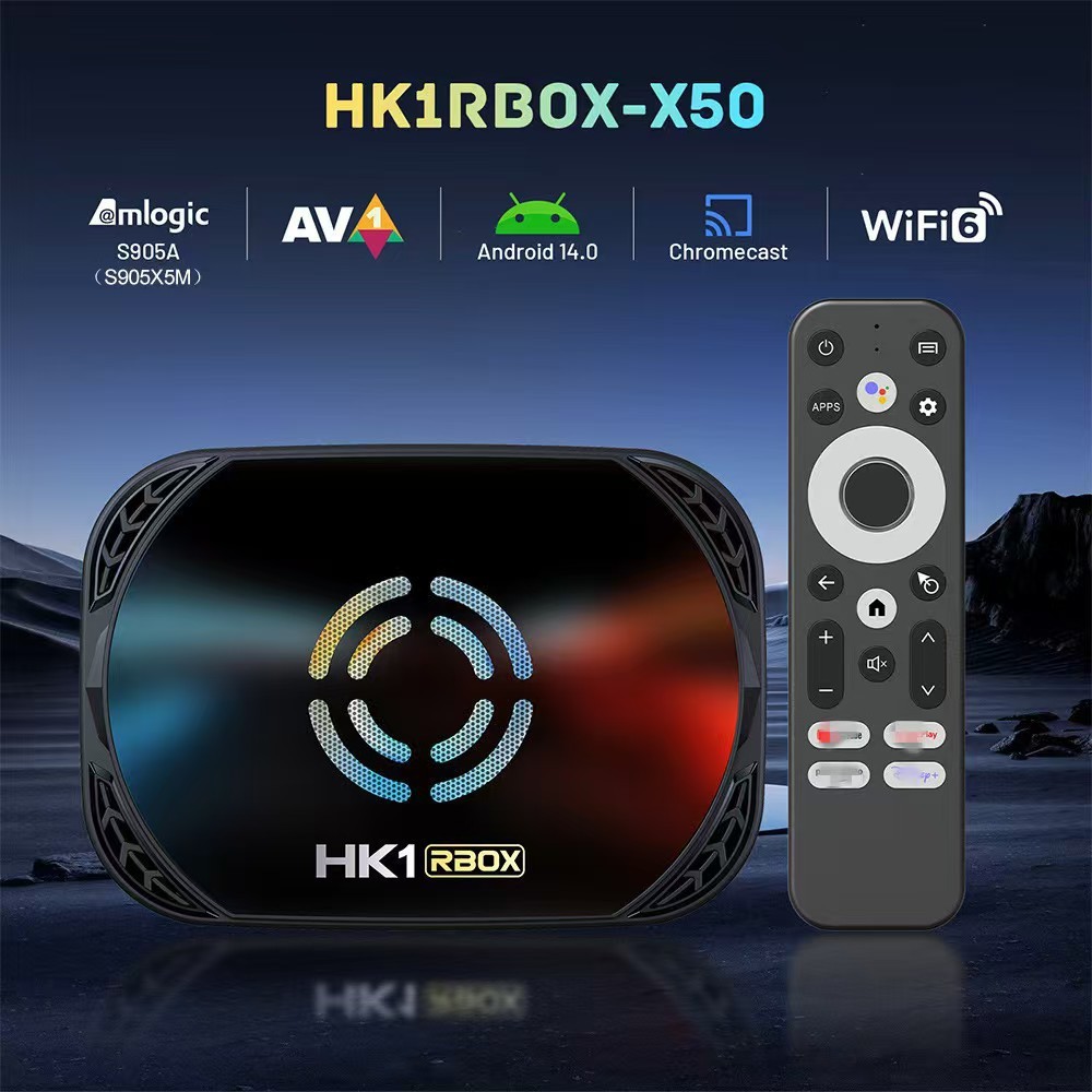 HK1RBOX X50 Set Top Box S905X5M Android 14 4GB/64GB Gigabit 4K HD TVBOX