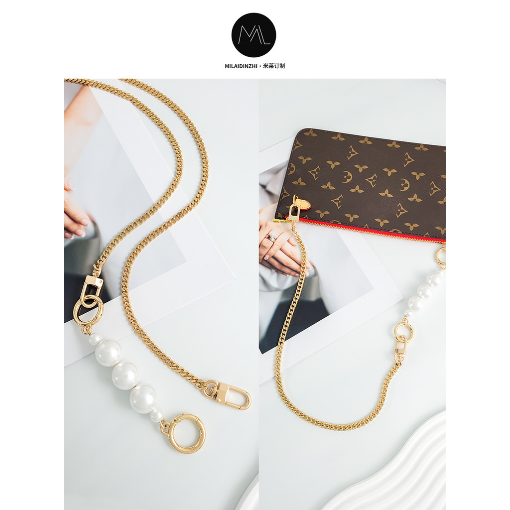 เหมาะสําหรับ lv neverfull Child-Mother Bag Modified Wallet Clutch Metal Chain Underarm Bag with Cros