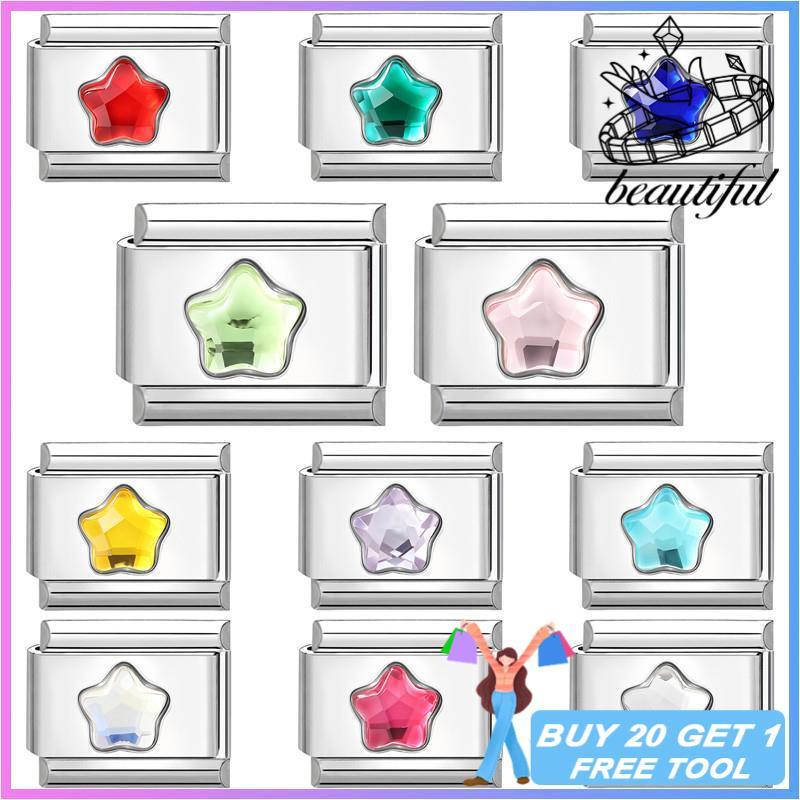 Star Elements สร้อยข้อมือ Charm อิตาเลี่ยน Fit 9 มม.สร้อยข้อมือสแตนเลสเครื่องประดับทําอุปกรณ์เสริม DIY Retro บุคลิกภาพโมดูลสร้อยข้อมือ