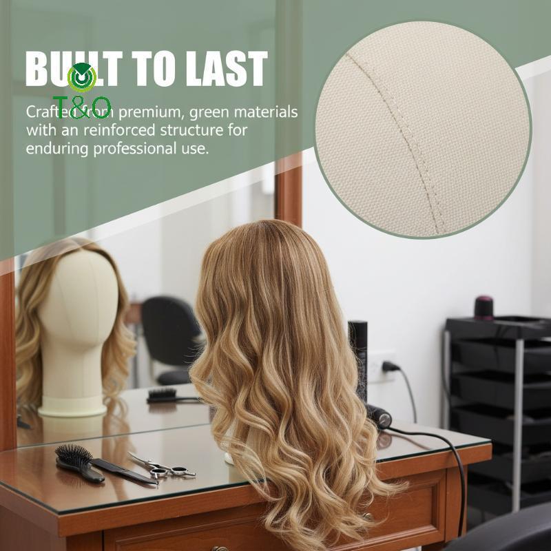 T&O 22 นิ้วผ้าใบ Blo Mannequin Head สําหรับวิกผมจัดแต่งทรงผมความหนาแน่นสูงสําหรับหมวกแสดงและ Salon P