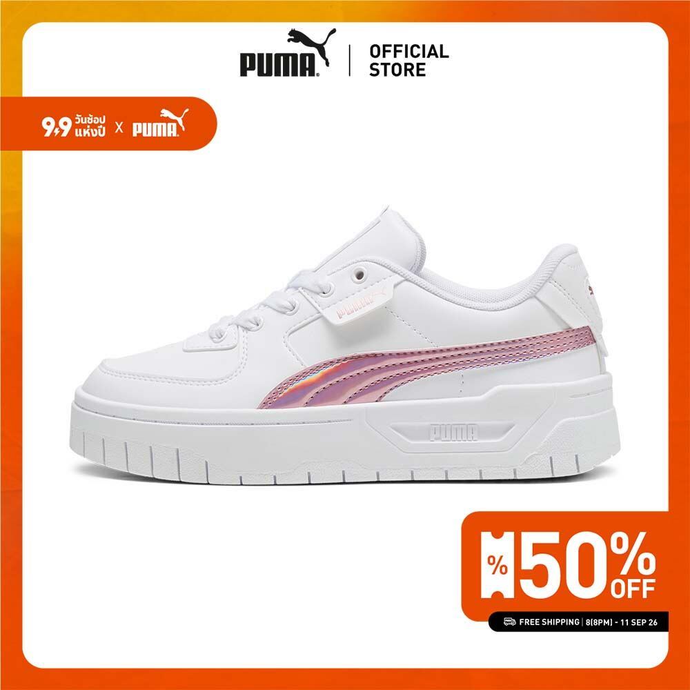 PUMA Kids รองเท้าผ้าใบเด็กโต Cali Dream Iridescent สีขาว - 39662402