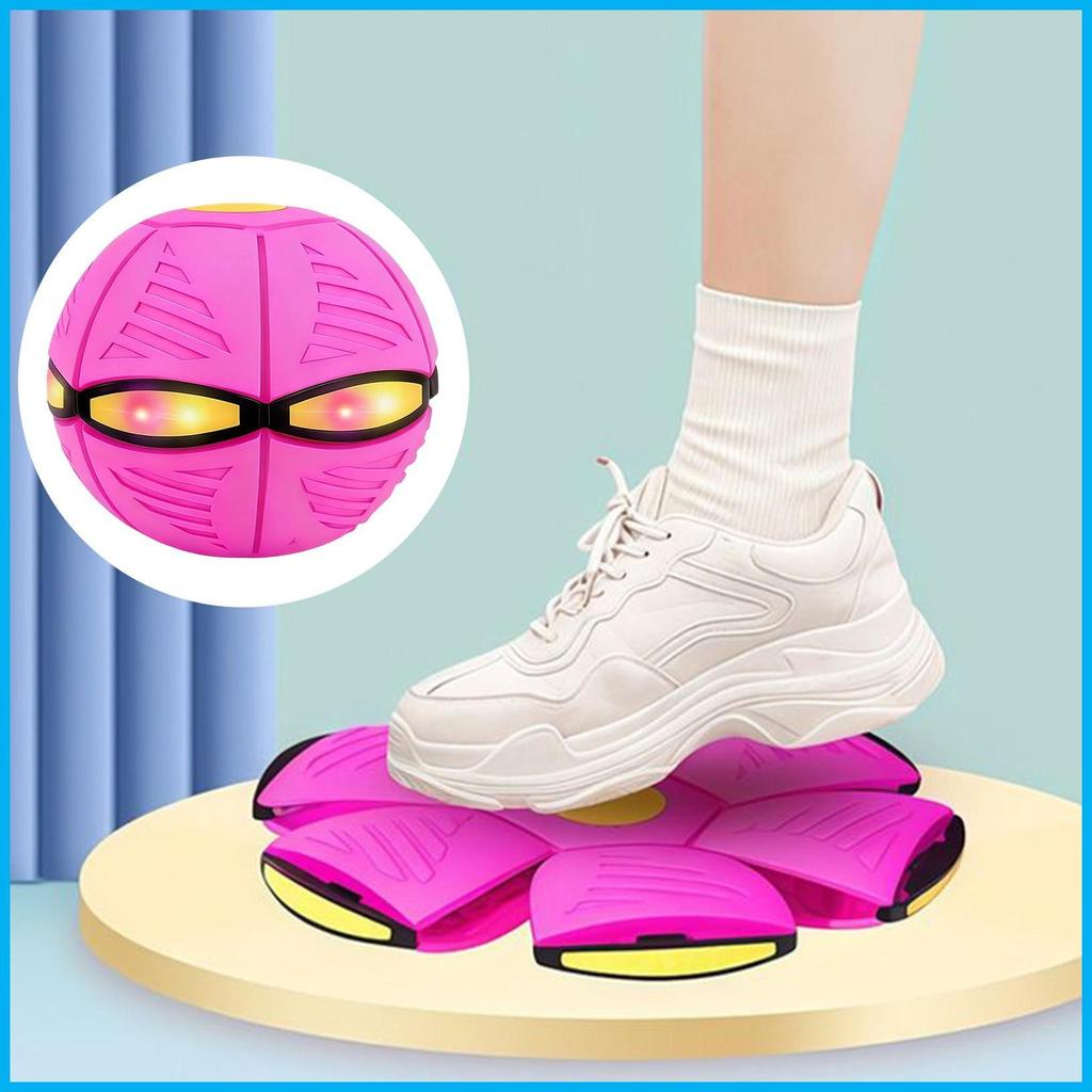 Bouncy Ball High-Elasticity Flying Saucer Design Bouncy Ball พร้อมไฟสําหรับชายหญิงเด็กบ้านกลางแจ้ง h