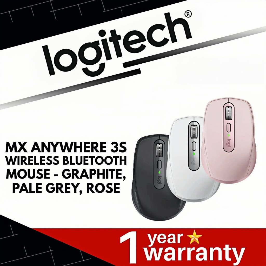 LOGITECH MX ANYWHERE 3/ANYWHERE 3S WIRELESS COMPACT PERFORMANCE MOUSE(USB-C,4000 DPI,BLUETOOTH) MSE-
