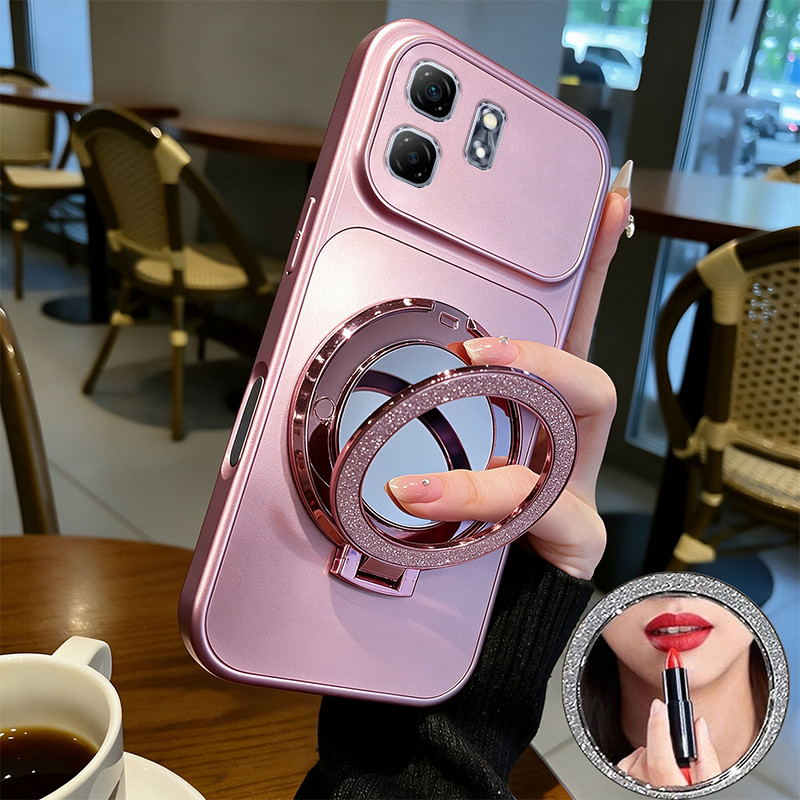 เคสสําหรับ infinix smart 9 infinix 50i 5g 2024 ล่าสุดโลหะสี bracket TPU glitter กระจกแต่งหน้าเคสโทรศ