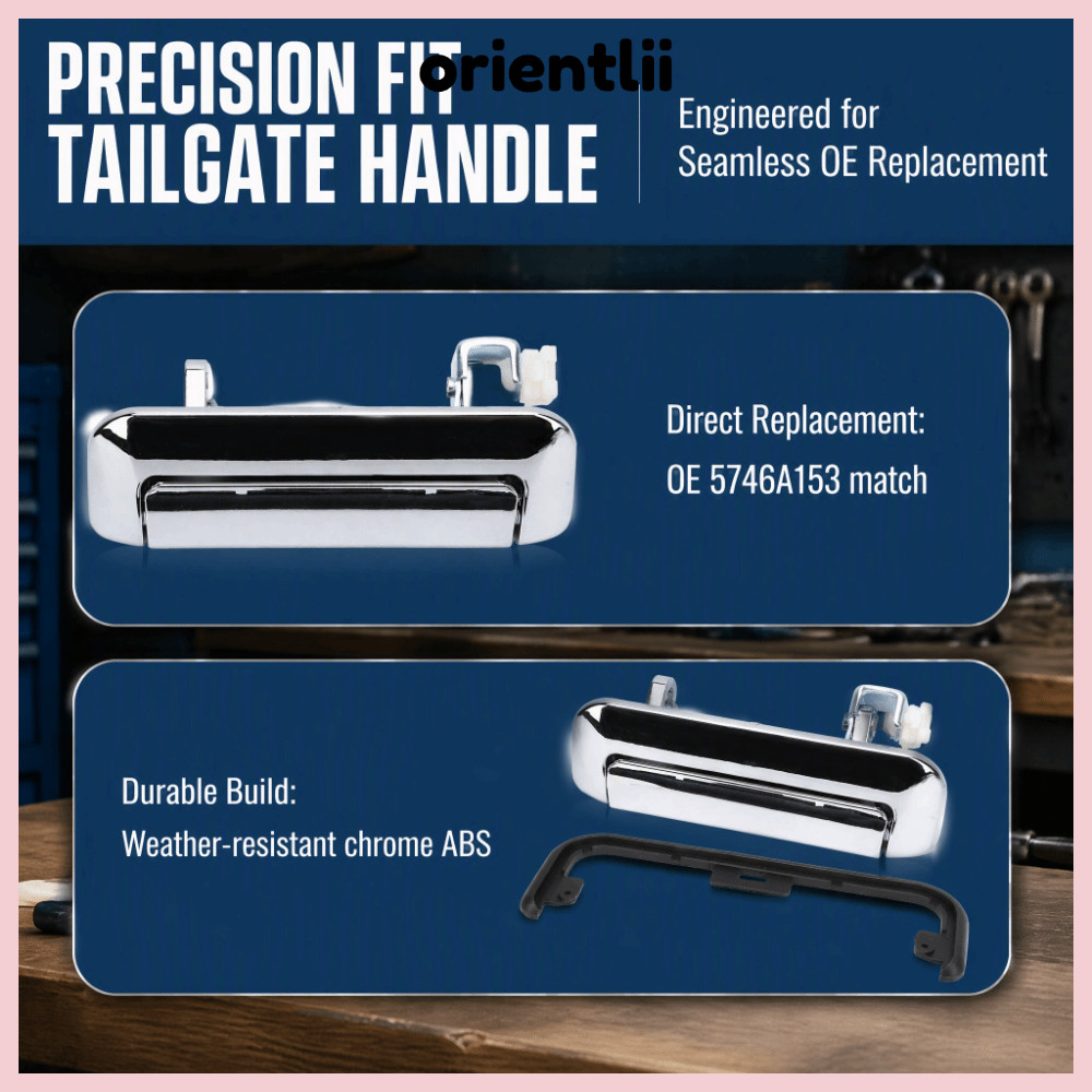 ORIENTLIIY Liftgate ที่จับภายนอก, Silver ABS ด้านหลังประตูท้าย, 5746A153 ที่จับเปลี่ยนประตูด้านหลังส