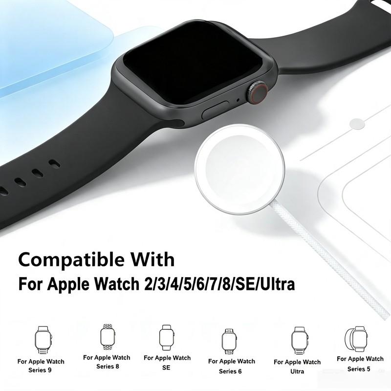 Type-C Magnetic Fast Wireless Watch Charger Cable แบบพกพาเปลี่ยนชาร์จอุปกรณ์เสริมสําหรับ Apple Watch