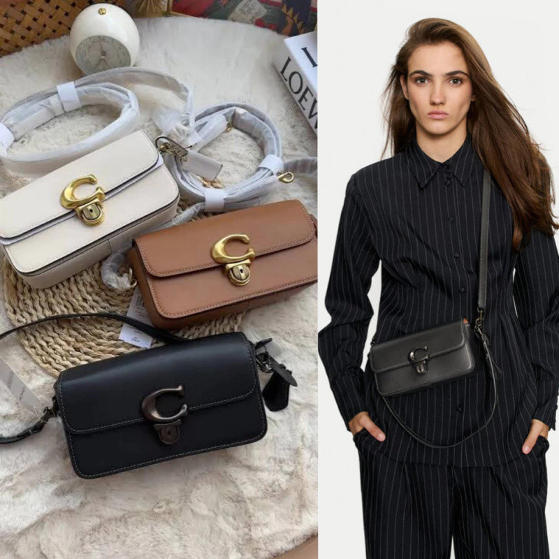 Women Crossbody Bag CE331 7.8 นิ้ว แบบพกพา สไตล์สีทึบ กระเป๋าหนังวัว กระเป๋า กระเป๋าสะพายข้าง Y66CO7