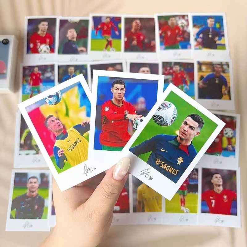 C& 罗周边Lomo卡足球巨星高清盒装40张精美小卡明信片贺卡Football Star Surrounding Small Card Football Star Same Style Polaroi
