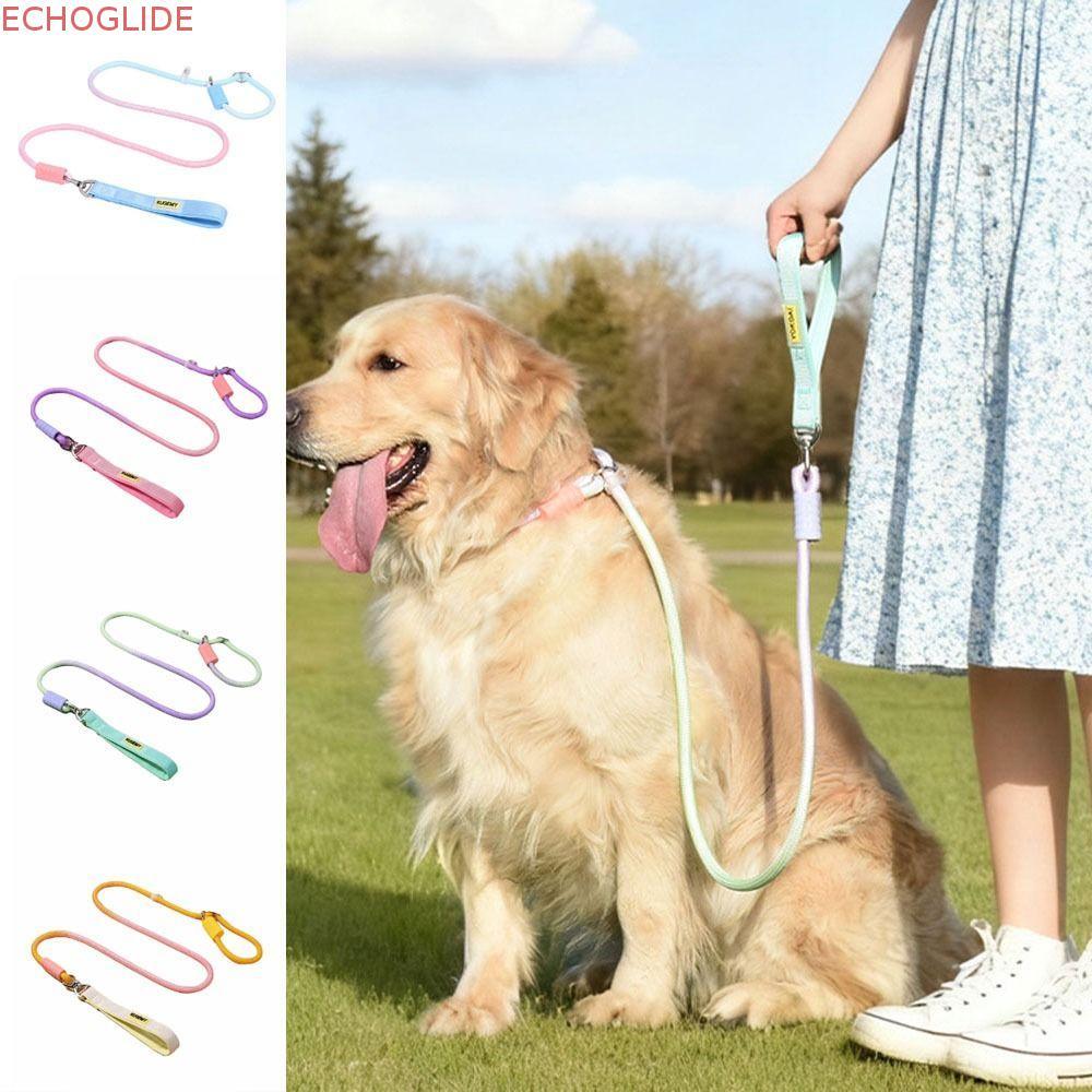 ECHOGLIDE สายจูงสุนัข, สีไล่ระดับสี Heavy Duty Anti-Pull Leash, Anti-Escape Anti-Burst ปรับ Anti-Tan