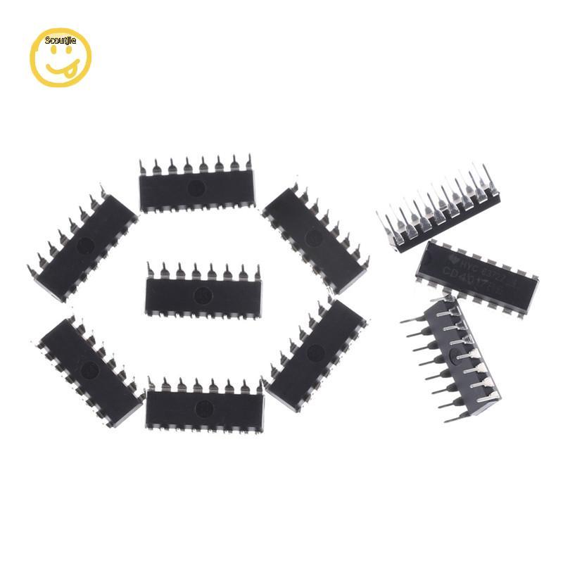 ScoutJie 10 ชิ้น CD4017BE 4017 CD4017 Decade Counter Divider IC TH