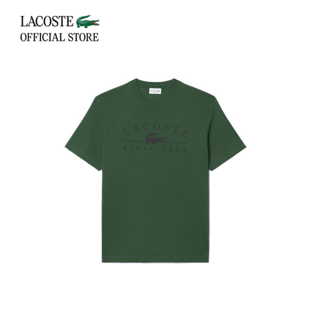 LACOSTE เสื้อยืดผู้ชาย PRINTED COTTON T-SHIRT รุ่น TH1754 - VERT