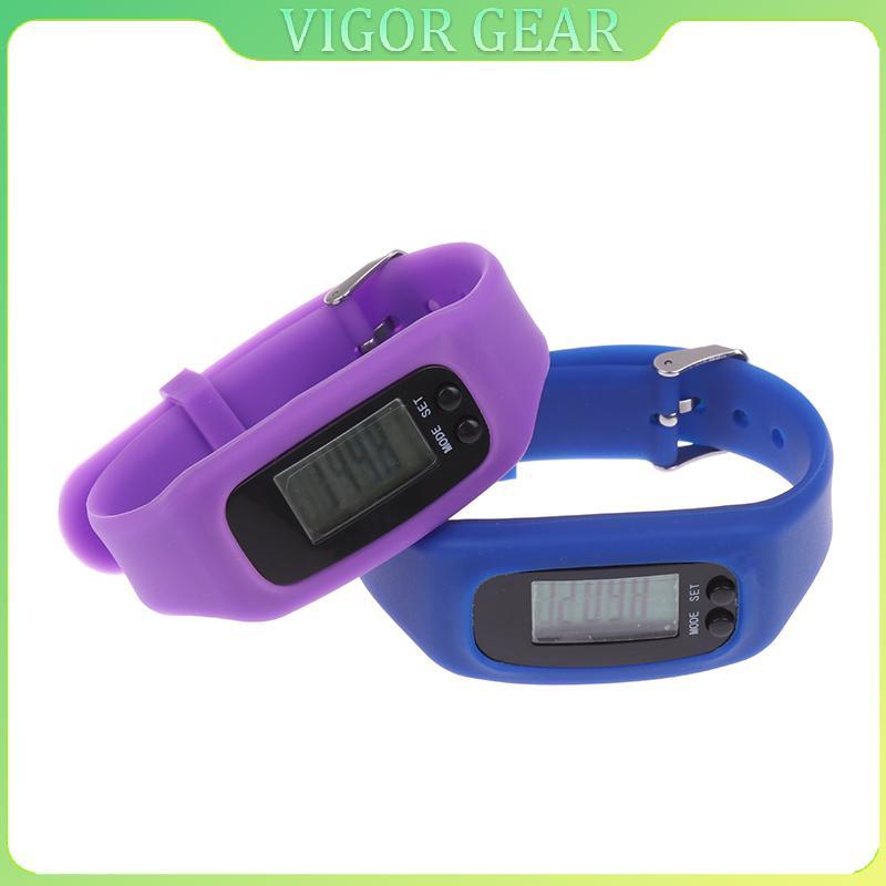 [ใหม่] LED Pedometer Bracelet Step Counter Watch 12/24H Time Display Step Counter Watch Silicone Ste