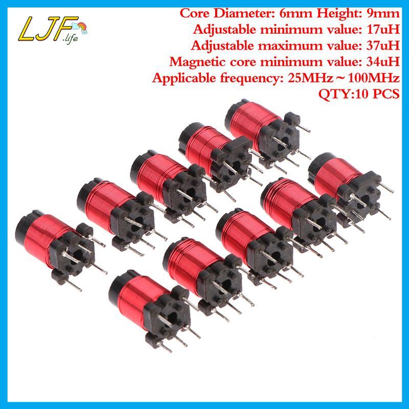 LJF 10 ชิ้น 50 ครั้ง 13uh-34uH ปรับความถี่สูง Ferrite Core ตัวเหนี่ยวนําปรับความถี่สูง Ferrite Core 