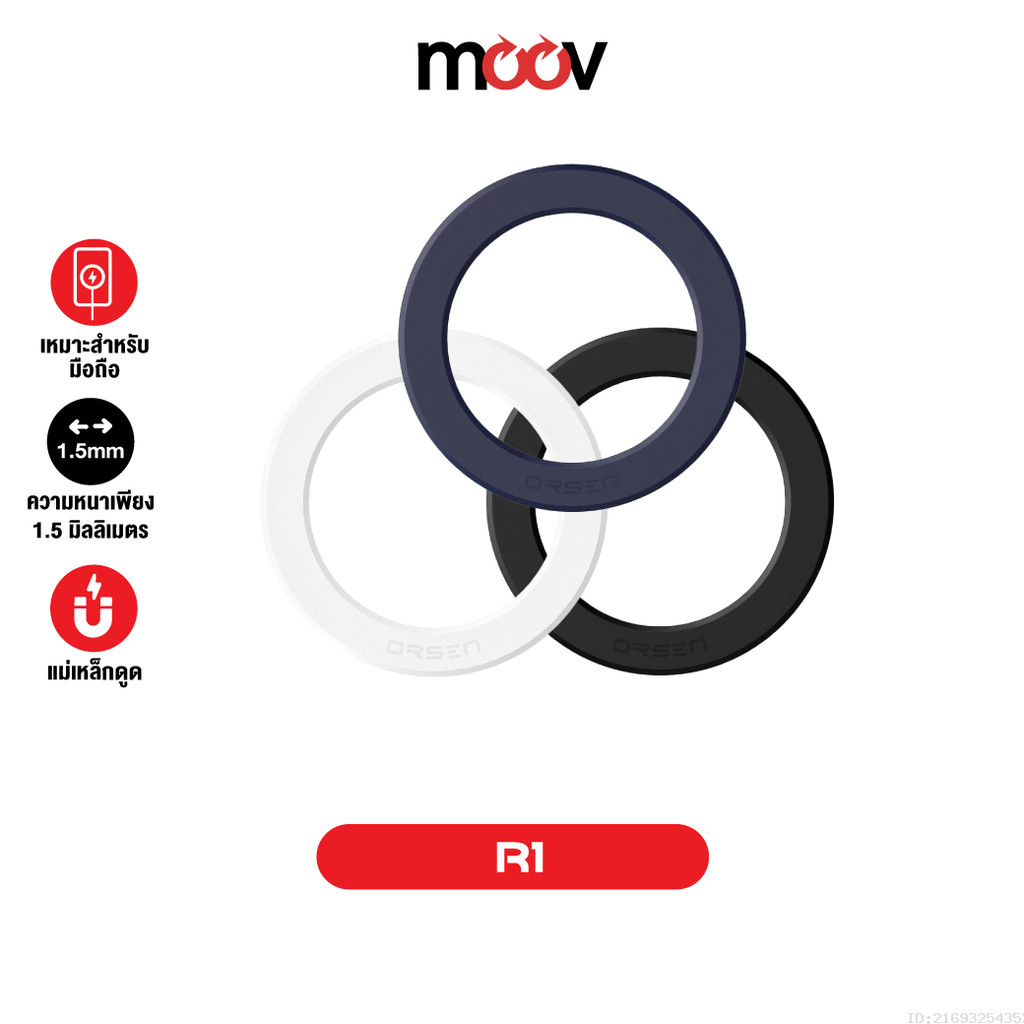[ส่งไว] Orsen by Eloop R1 Magnetic Ring แหวนแม่เหล็ก แม่เหล็กติดโทรศัพท์ สติกเกอร์แม่เหล็ก ติดเคส