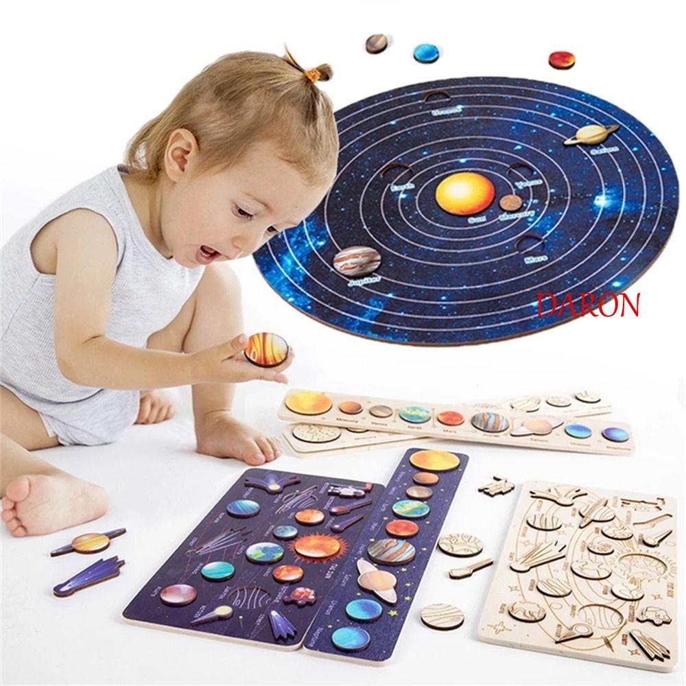 DARON Solar System Puzzle Boy Girl Universe Early Learning การศึกษาความรู้ความเข้าใจ Planet Matching
