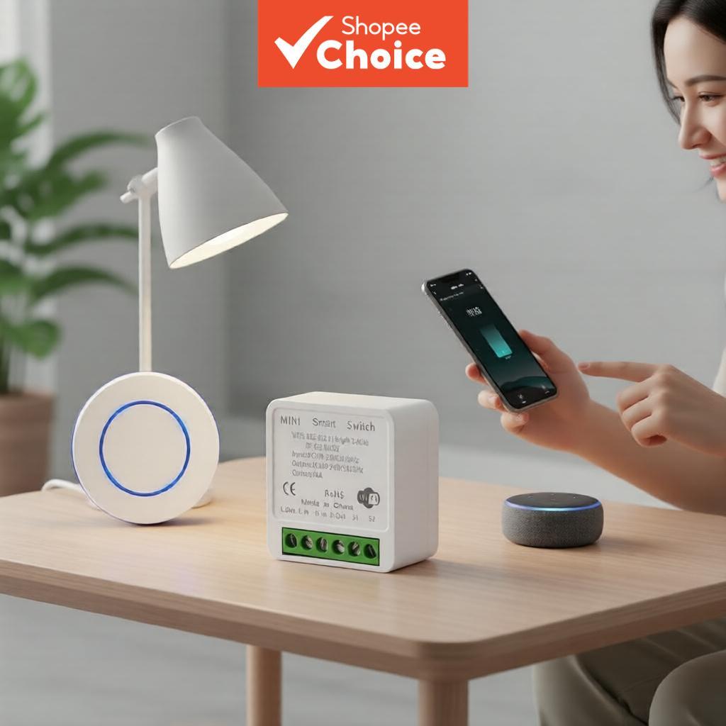 สําหรับ Tuya WiFi สมาร์ทสวิทช์ 16A RF 433MHz รีเลย์ไร้สายตัวรับสัญญาณ Mini รอบแผงสวิทช์ทํางานร่วมกับ Alexa