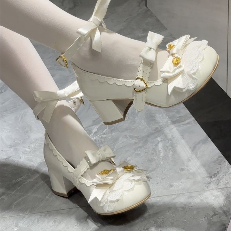 现货！公主风洛丽塔鞋子Lolita甜美皮鞋单鞋低跟增高玛丽珍鞋洛可可Princess wind Lolita shoes Lolita sweet