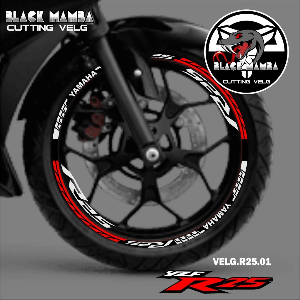 สติ๊กเกอร์ตัด RIM R25 - สติ๊กเกอร์ LIS LIST VARIATION BAN/RIM YAMAHA R25 01