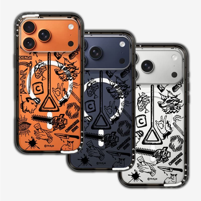 CASECASE X Pochita Label Compact Clear Hard Case สําหรับ Apple IPhone 17 Pro Max 17Air 16 Pro Max 15